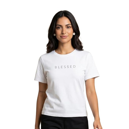 100% Cotton T-Shirts for Women Stylish | Regular Fit | Graphic Printed T Shirts for Women 180 GSM Combed Cotton | Crew Neck Half Sleeve