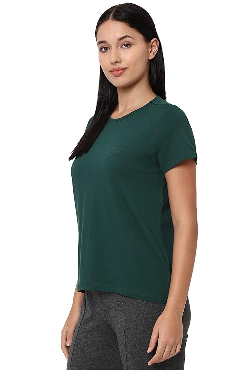 Women’s Solid Round Neck T‑Shirt | Regular Fit | Soft Cotton | Everyday Casual Essential