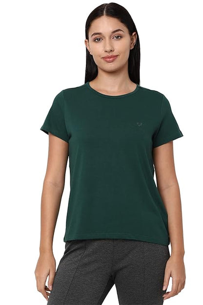Women’s Solid Round Neck T‑Shirt | Regular Fit | Soft Cotton | Everyday Casual Essential