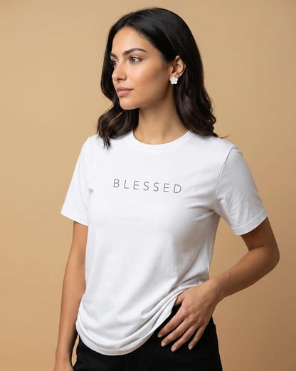100% Cotton T-Shirts for Women Stylish | Regular Fit | Graphic Printed T Shirts for Women 180 GSM Combed Cotton | Crew Neck Half Sleeve