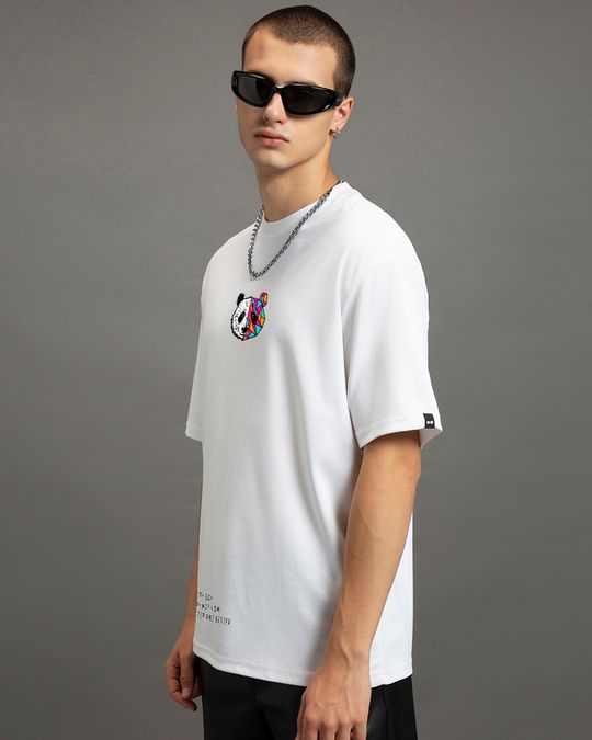 Men's White Better & Better Graphic Printed Oversized T-shirt
