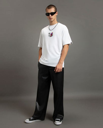 Men's White Better & Better Graphic Printed Oversized T-shirt