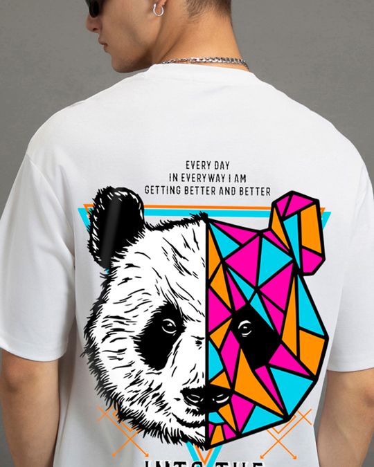 Men's White Better & Better Graphic Printed Oversized T-shirt