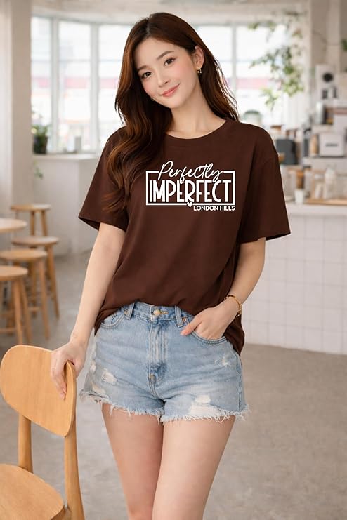 Hills Women’s Loose Fit Graphic Printed T-Shirt | Soft Cotton Blend Fabric | Round Neck Half Sleeve Casual Top, Travel & College