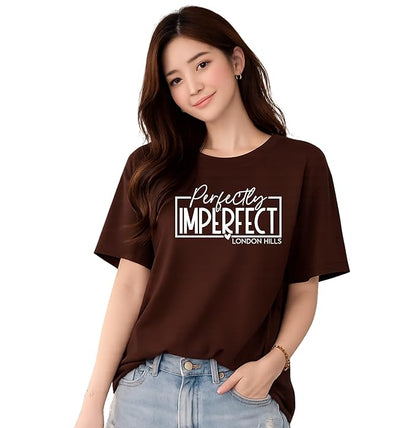 Hills Women’s Loose Fit Graphic Printed T-Shirt | Soft Cotton Blend Fabric | Round Neck Half Sleeve Casual Top, Travel & College