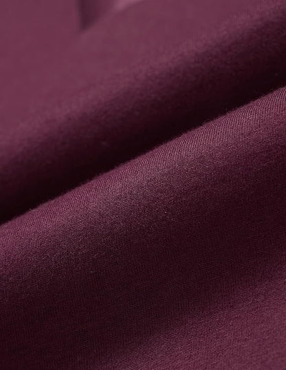 Women's Solid Plum Purple Round Neck Half Sleeve Cotton Blend Regular Fit Casual T-Shirt | Soft Breathable Summer Tee | Trendy Everyday Basic Top for Women & Girls