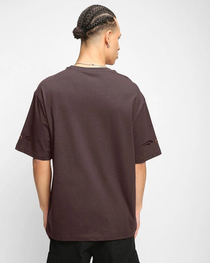 Men's Chocolate Brown Iron Truck Graphic Printed Oversized T-shirt(x5, x10, x20, x50 pcs)